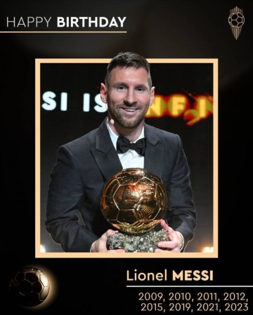 巴萨、金球奖、欧冠、阿根廷队等机构官方祝梅西生日快乐!