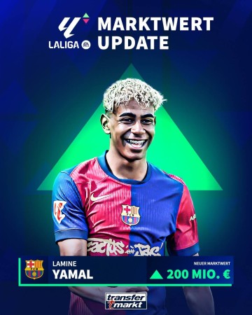 2亿欧!德转解释亚马尔身价上涨:各线表现出色,无需与他人比较